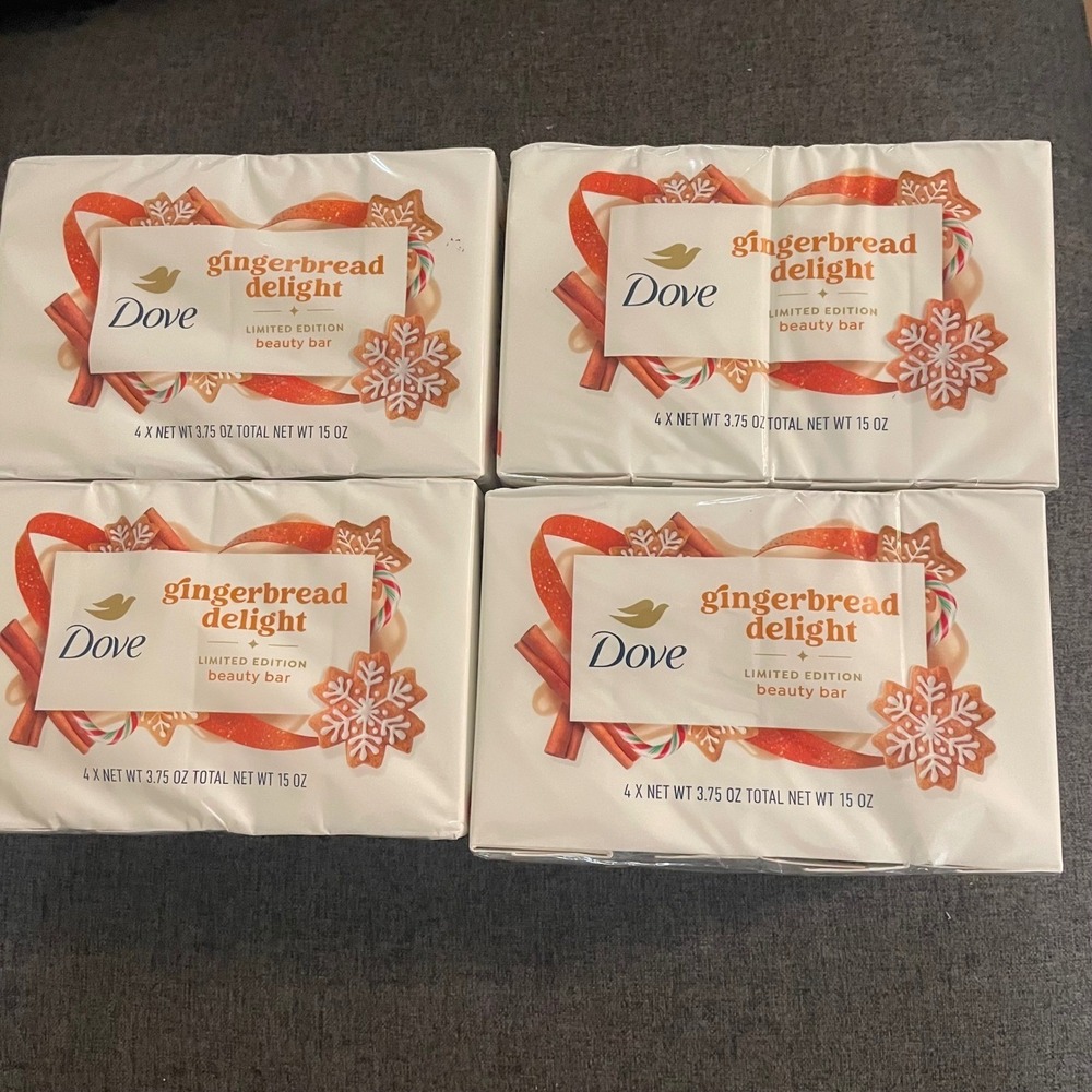 (16 bars) Dove Gingerbread Delight Limited Ed Beauty Bar Soap 15oz 4-Pk Lot of 4